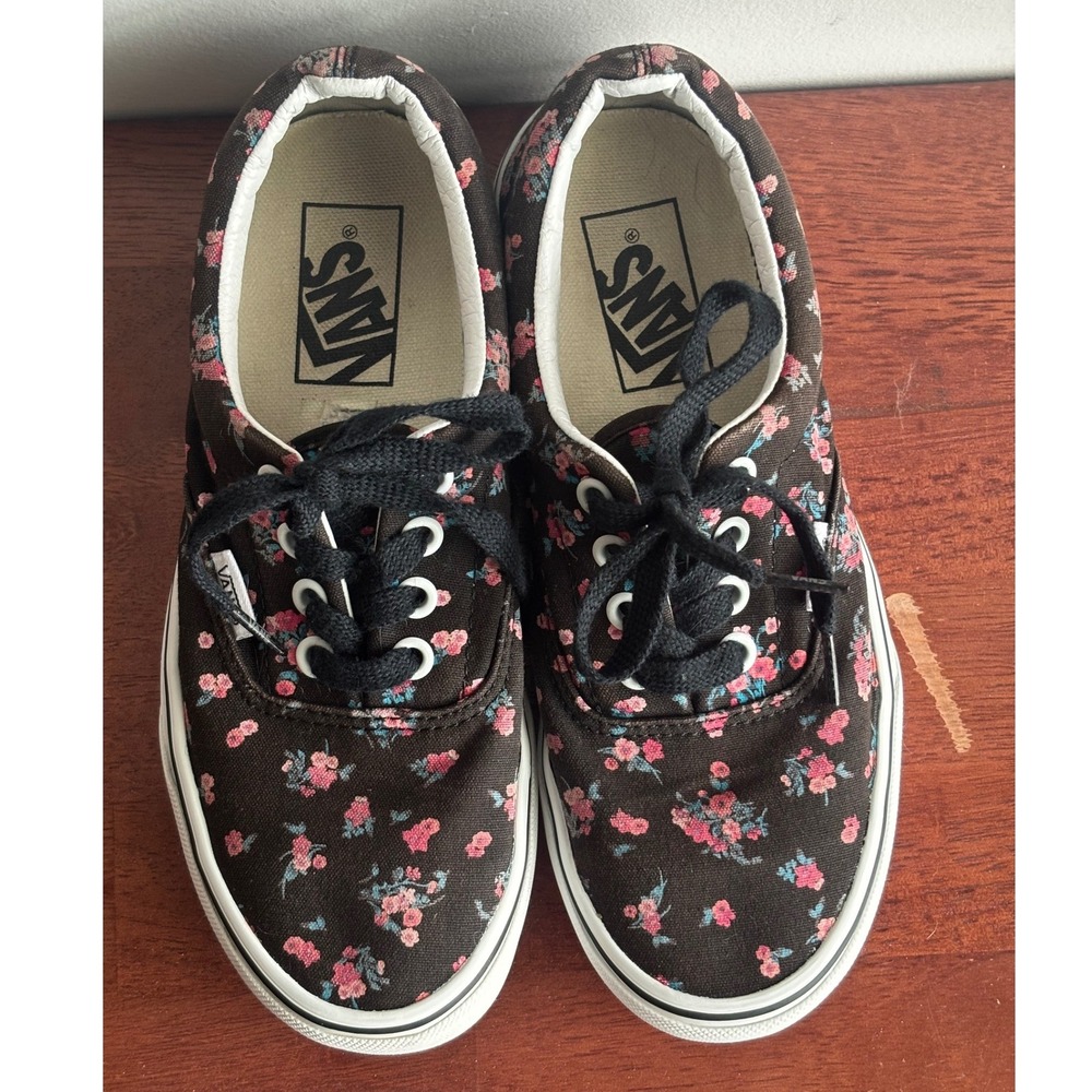 Vans Black Floral Era Sneakers Women Size 6.0